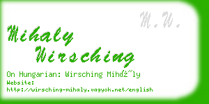 mihaly wirsching business card